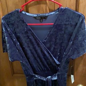 Lularoe Noelle dark blue crushed velvet dress -NEW